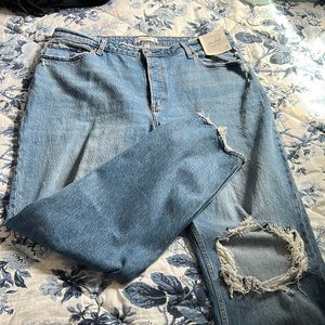 A&F Vintage Stretch Denim Curve Love High Rise Dad Jean